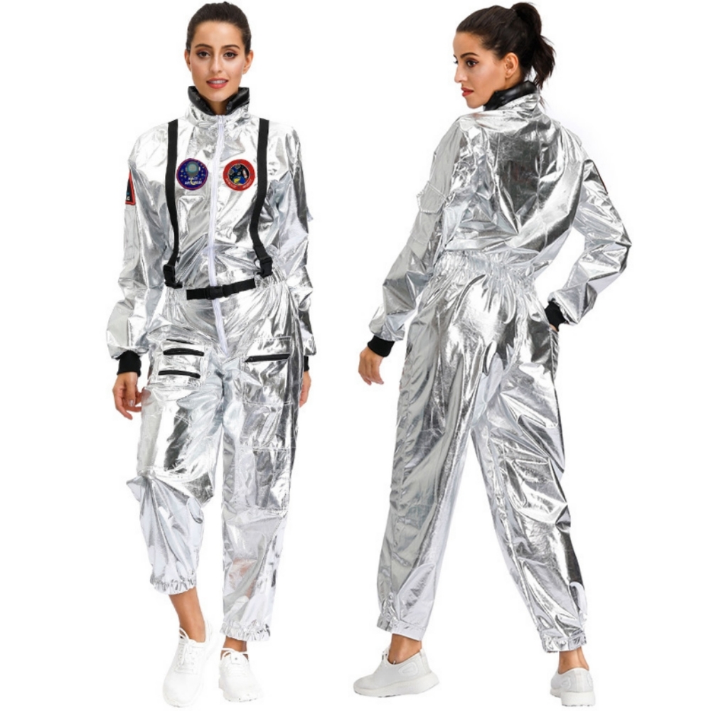 Silver Foil Astronaut Space Program Costume sz M